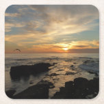 San Diego Sunset I California Seascape Square Paper Coaster