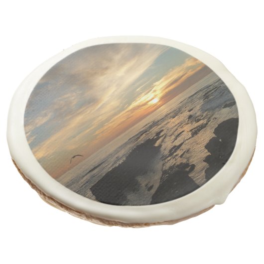 San Diego Sunset I California Seascape Sugar Cookie (Angled)