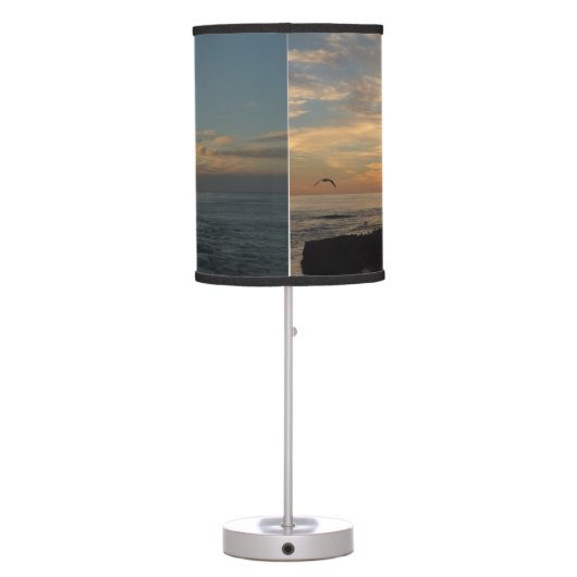 San Diego Sunset I California Seascape Table Lamp (Back)