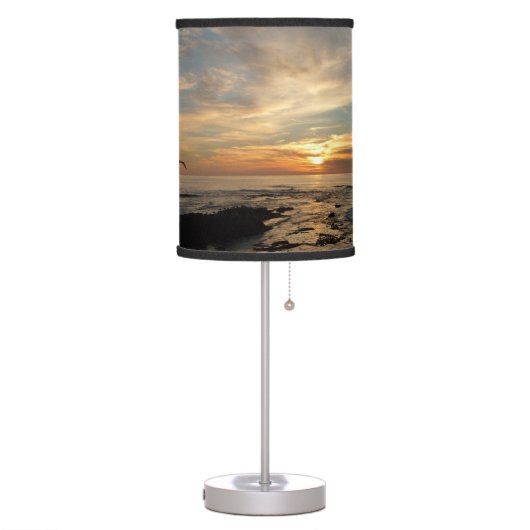 San Diego Sunset I California Seascape Table Lamp (Left)