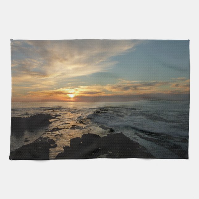 San Diego Sunset I California Seascape Towel (Horizontal)