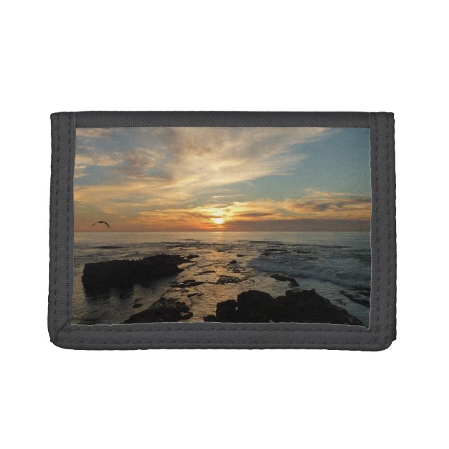 San Diego Sunset I California Seascape Tri-fold Wallet (Front)