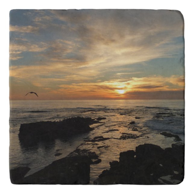 San Diego Sunset I California Seascape Trivet (Front)