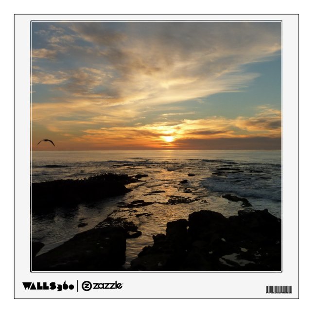 San Diego Sunset I California Seascape Wall Sticker (Front)