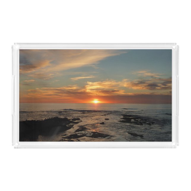 San Diego Sunset II California Seascape Acrylic Tray (Front)