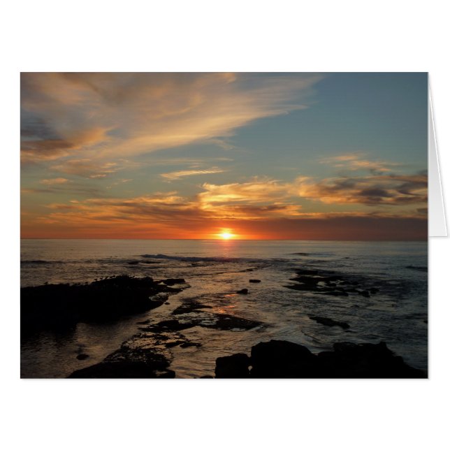 San Diego Sunset II California Seascape Card (Front Horizontal)