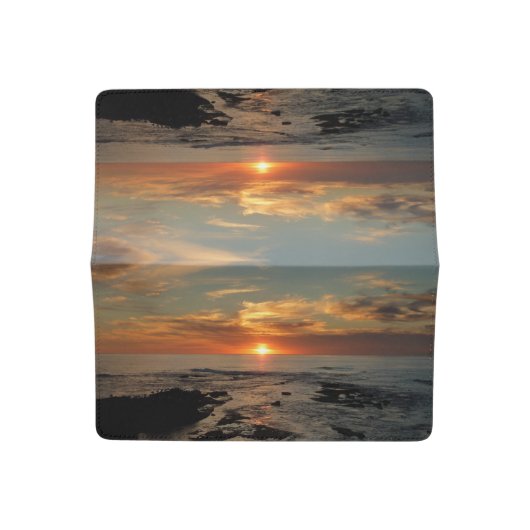 San Diego Sunset II California Seascape Checkbook Cover (Open)