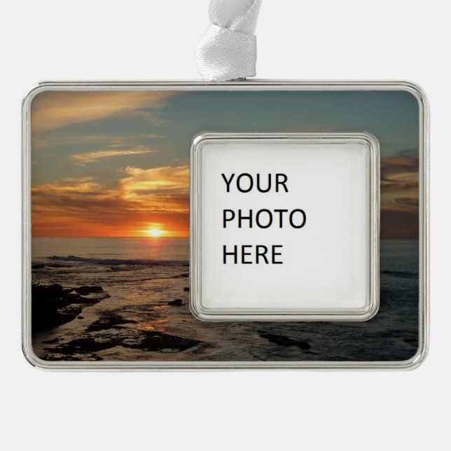 San Diego Sunset II California Seascape Christmas Ornament (Front)