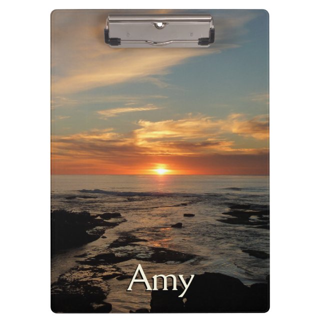 San Diego Sunset II California Seascape Clipboard (Front)