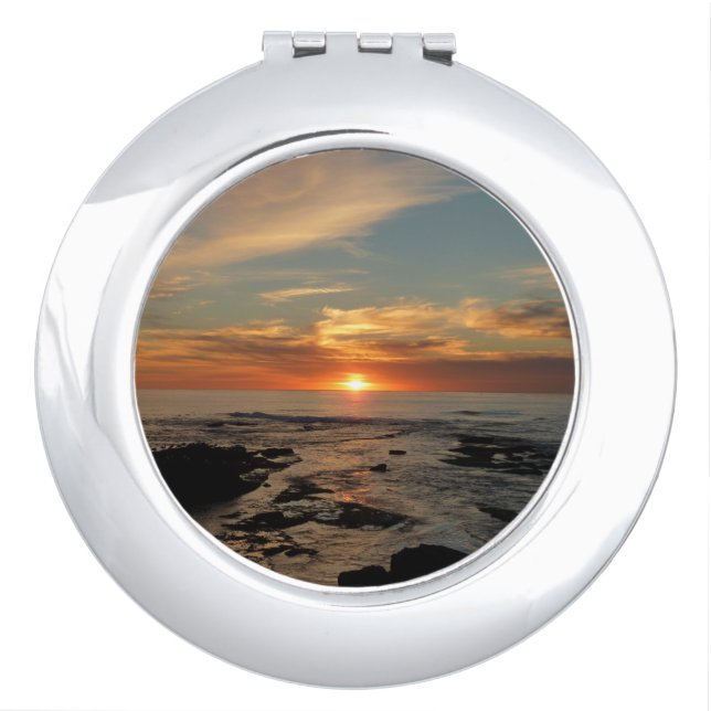 San Diego Sunset II California Seascape Compact Mirror (Front)