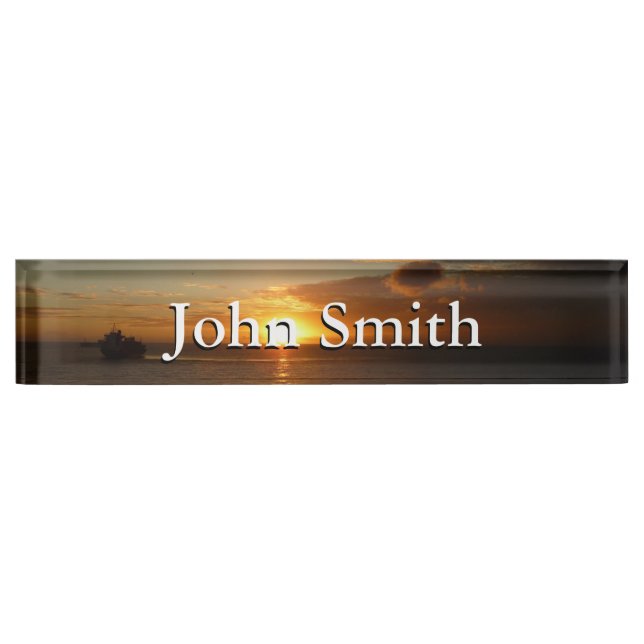 San Diego Sunset II California Seascape Desk Name Plate (Front)