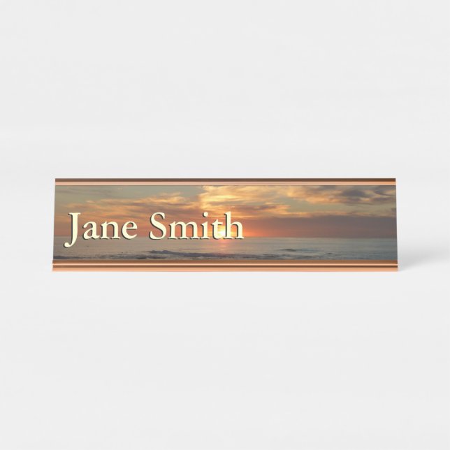 San Diego Sunset II California Seascape Desk Name Plate (Front)
