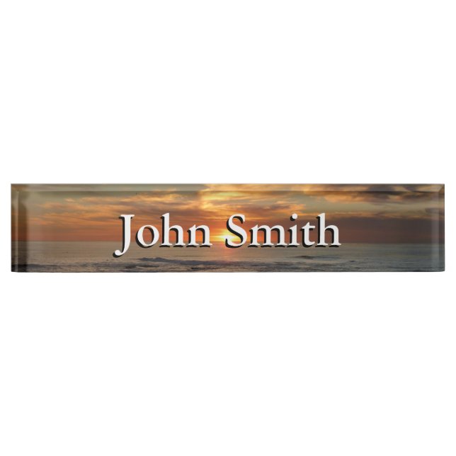 San Diego Sunset II California Seascape Desk Name Plate (Front)