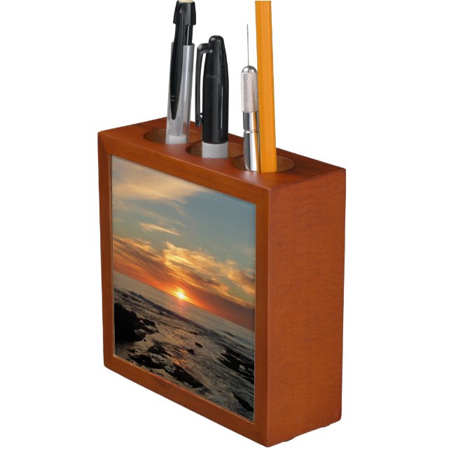 San Diego Sunset II California Seascape Desk Organizer (In Situ)
