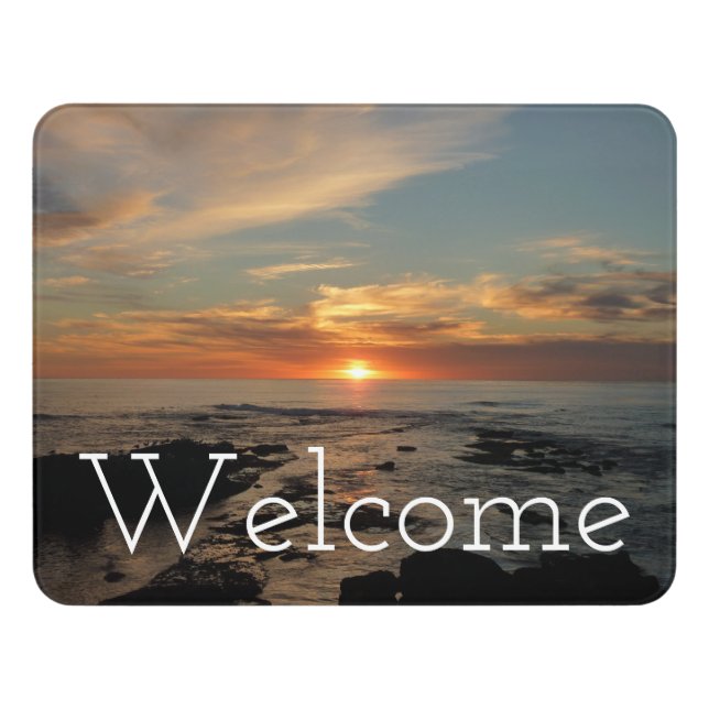 San Diego Sunset II California Seascape Door Sign (Contemporary Front)