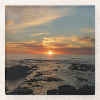 San Diego Sunset II California Seascape Glass Coaster