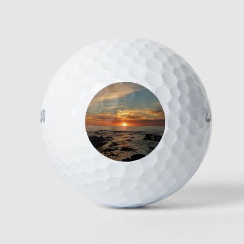 San Diego Sunset II California Seascape Golf Balls