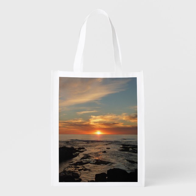 San Diego Sunset II California Seascape Grocery Bag (Front)