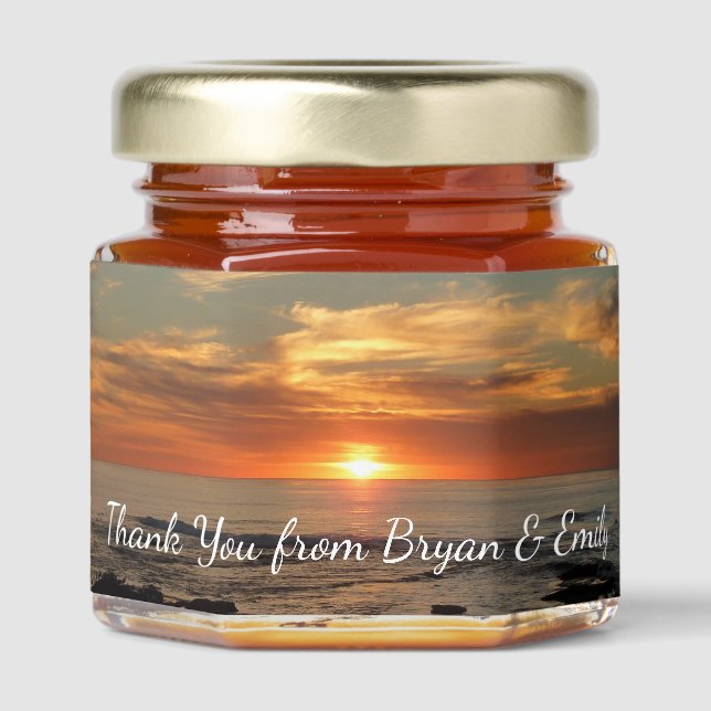 San Diego Sunset II California Seascape Honey Jar Favors (Front)
