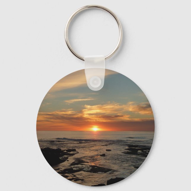 San Diego Sunset II California Seascape Keychain (Front)