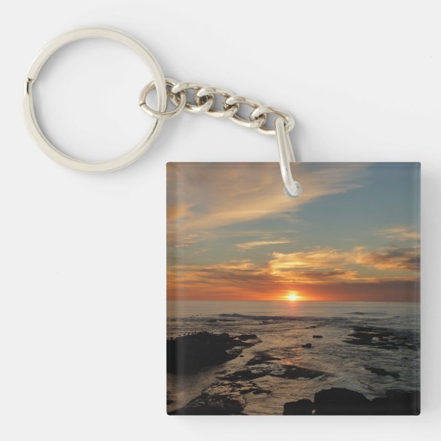 San Diego Sunset II California Seascape Keychain (Front)