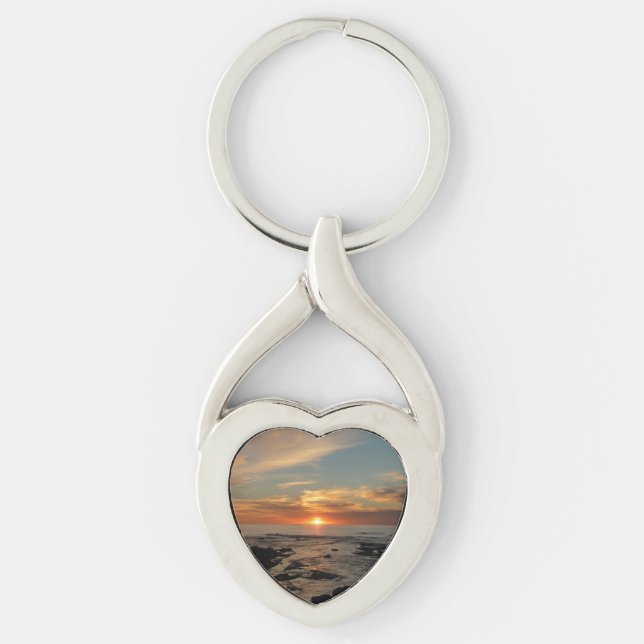 San Diego Sunset II California Seascape Keychain (Front)