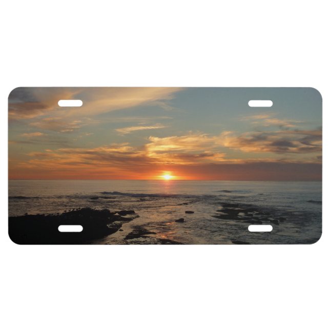 San Diego Sunset II California Seascape License Plate (Front)