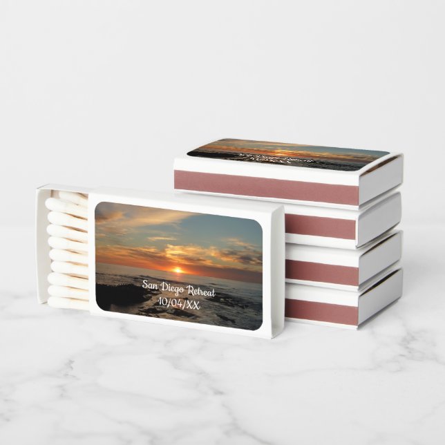San Diego Sunset II California Seascape Matchboxes (Stacked)