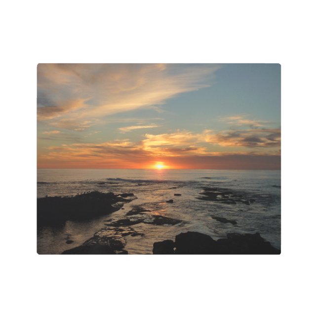 San Diego Sunset II California Seascape Metal Print (Front)