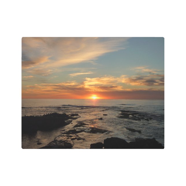 San Diego Sunset II California Seascape Metal Print (Front)