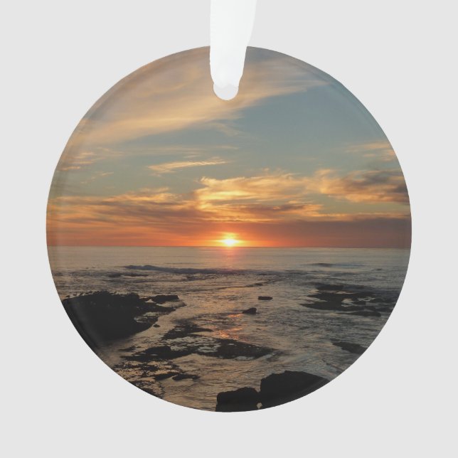 San Diego Sunset II California Seascape Ornament (Front)