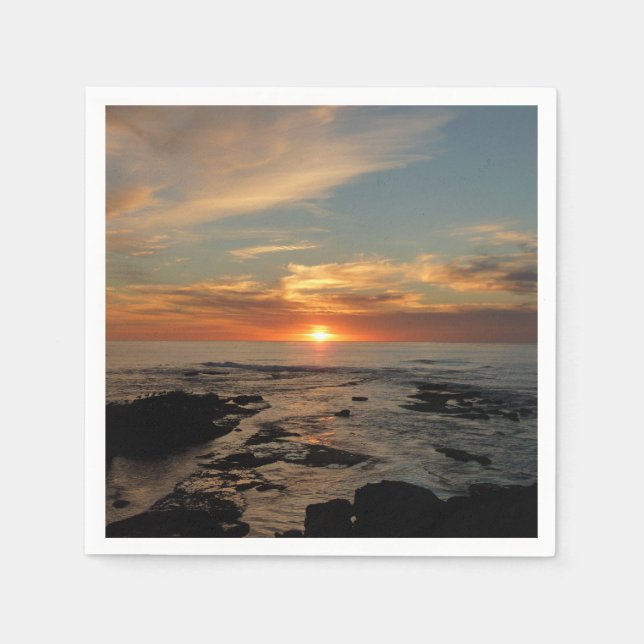 San Diego Sunset II California Seascape Paper Napkins (Front)