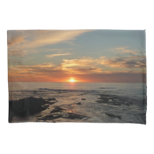 San Diego Sunset II California Seascape Pillow Case (Front)
