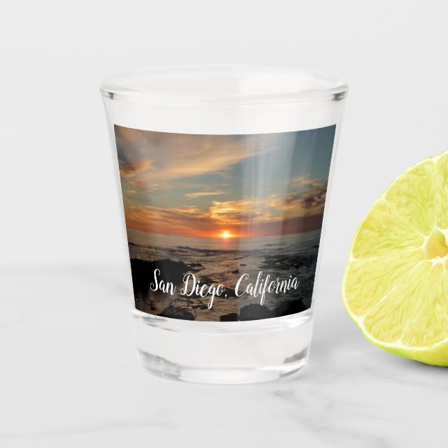 San Diego Sunset II California Seascape Shot Glass (Front)