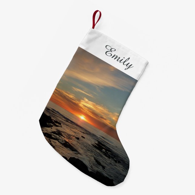 San Diego Sunset II California Seascape Small Christmas Stocking (Front (Hanging))