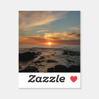 San Diego Sunset Ii California Seascape Sticker by mlewallpapers at Zazzle