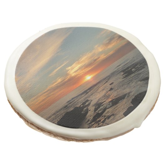 San Diego Sunset II California Seascape Sugar Cookie (Angled)