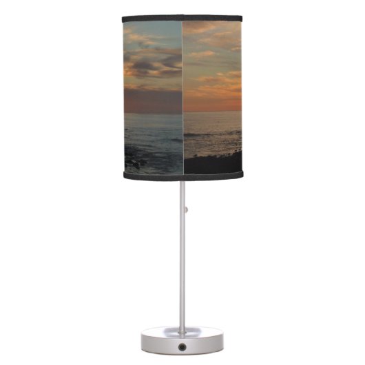 San Diego Sunset II California Seascape Table Lamp (Back)