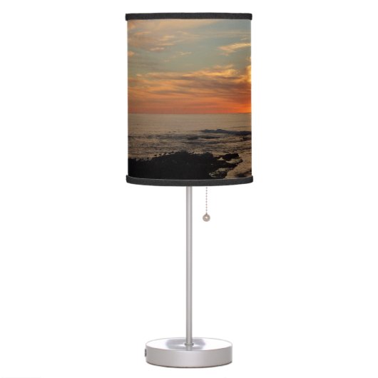 San Diego Sunset II California Seascape Table Lamp (Left)