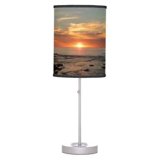 San Diego Sunset II California Seascape Table Lamp (Front)