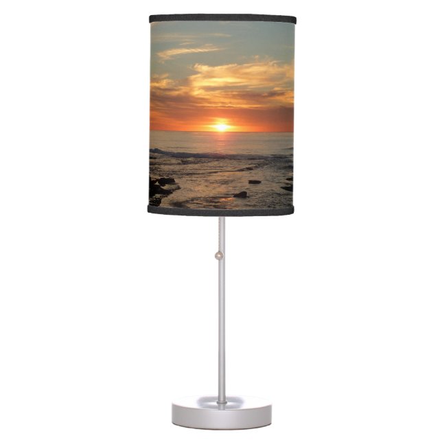 San Diego Sunset II California Seascape Table Lamp (Front)