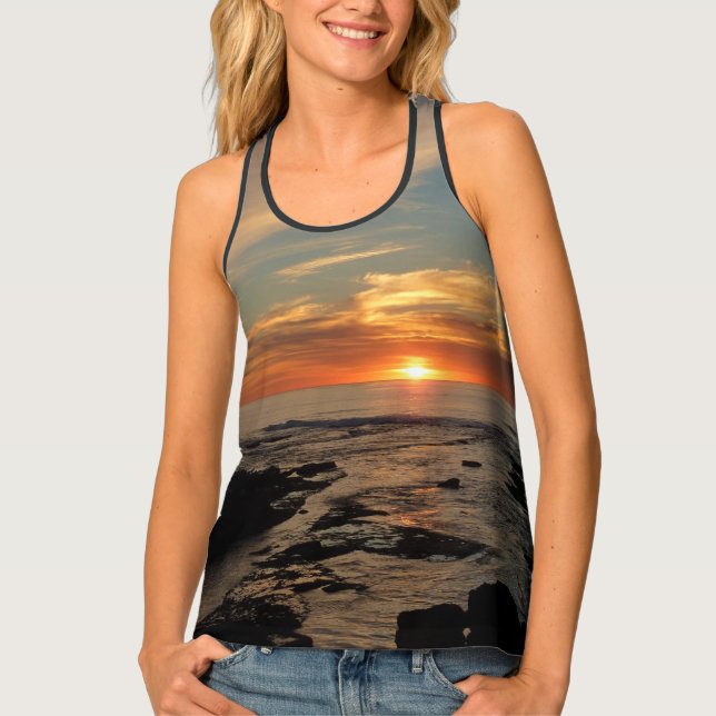 San Diego Sunset II California Seascape Tank Top (Front)
