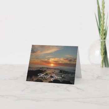 San Diego Sunset Ii California Seascape Thank You Card by mlewallpapers at Zazzle