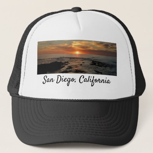 San Diego Sunset II California Seascape Trucker Hat