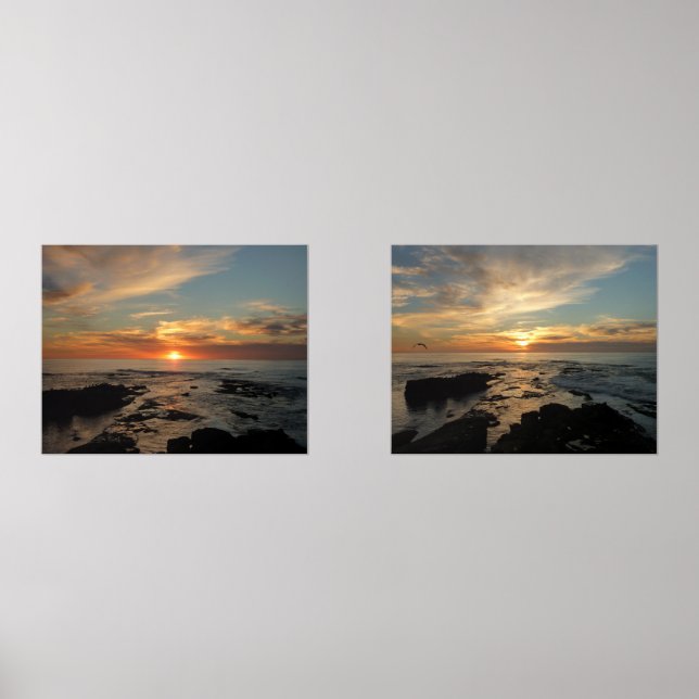San Diego Sunset II California Seascape Wall Art Sets (Front)