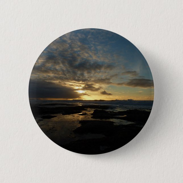 San Diego Sunset III Stunning California Landscape Button (Front)