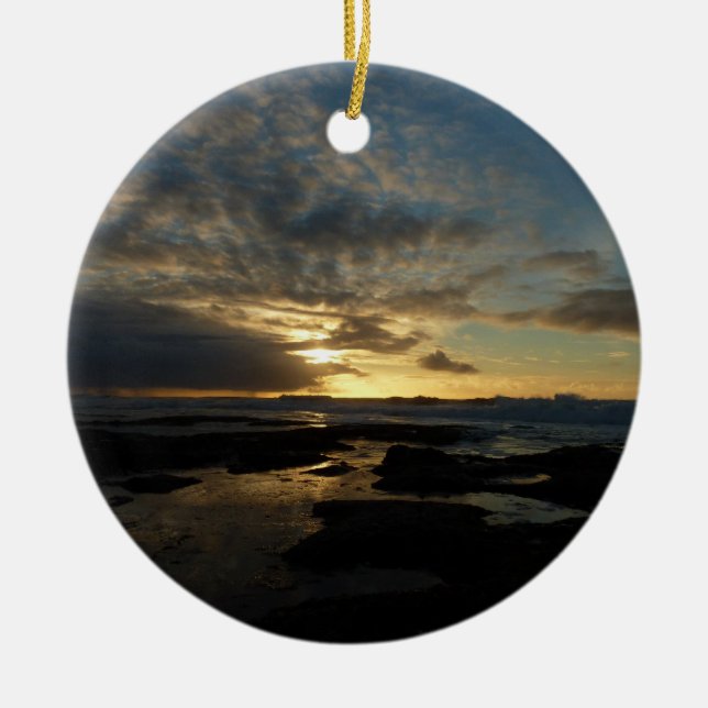 San Diego Sunset III Stunning California Landscape Ceramic Ornament (Front)
