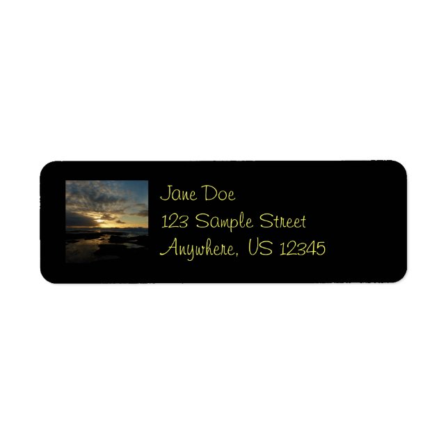 San Diego Sunset III Stunning California Landscape Label (Front)