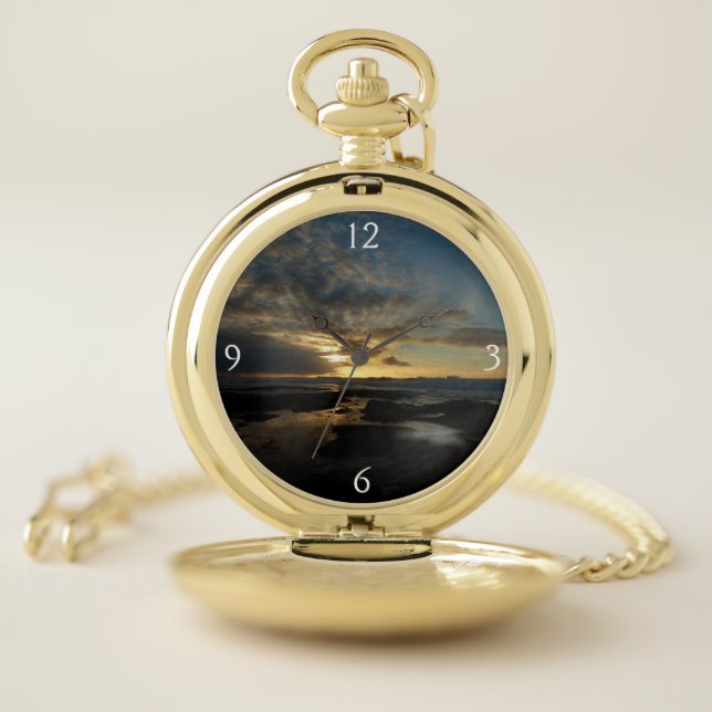 San Diego Sunset III Stunning California Landscape Pocket Watch (Inside)