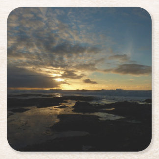 San Diego Sunset III Stunning California Landscape Square Paper Coaster